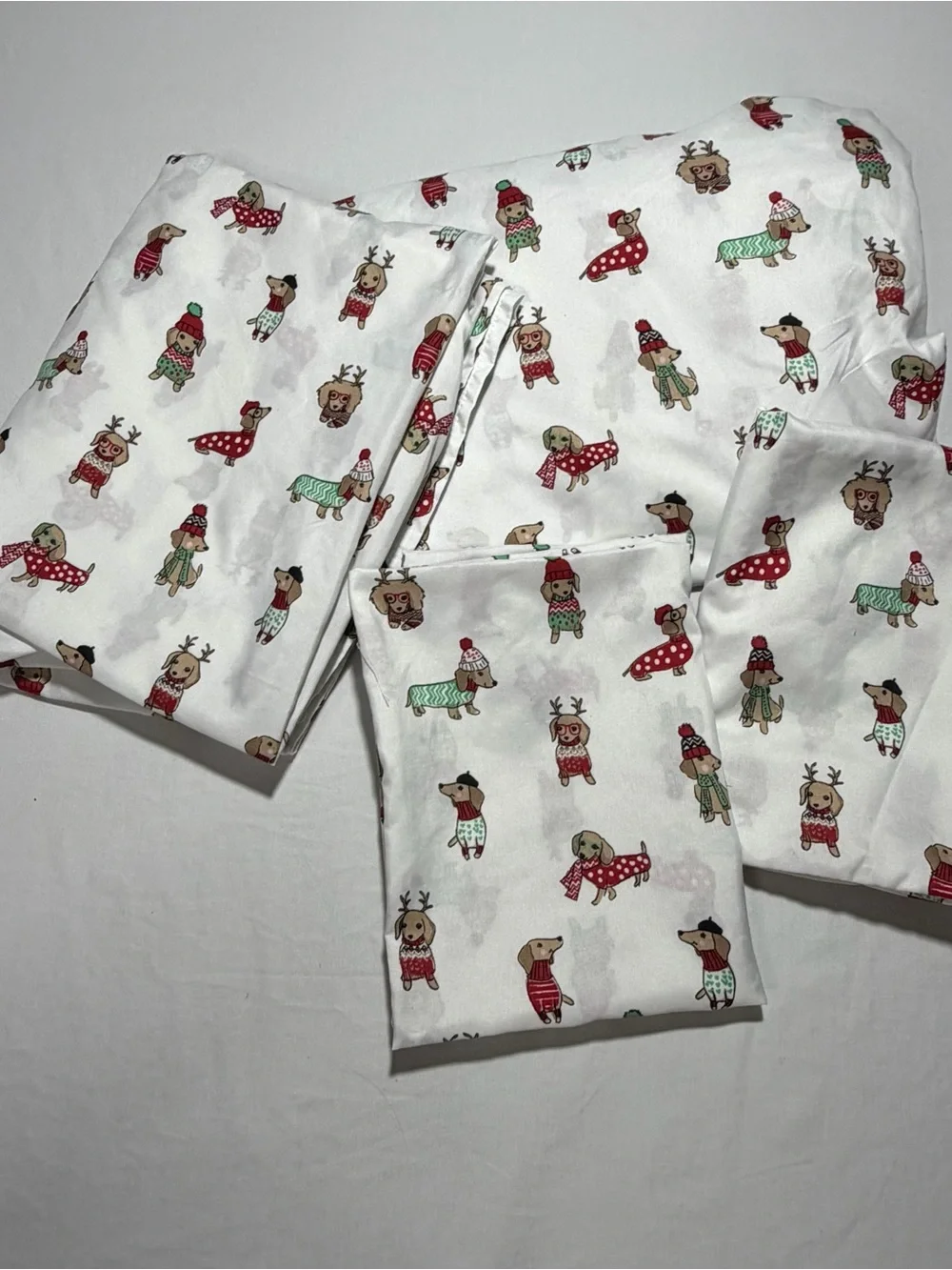 Holiday dachshunds sheets (full)